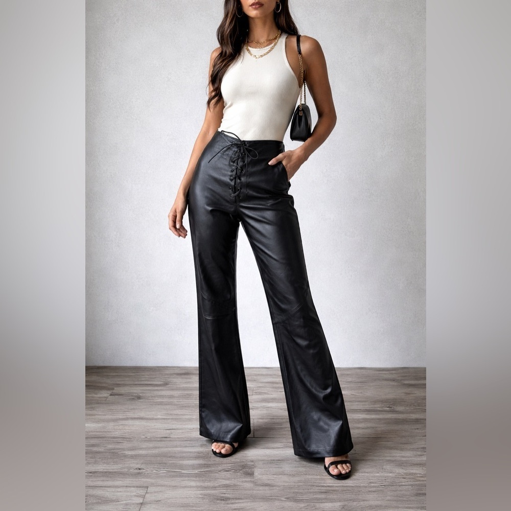 VTG RALPH LAUREN | LACE UP FRONT
GENUINE LEATHER PANTS